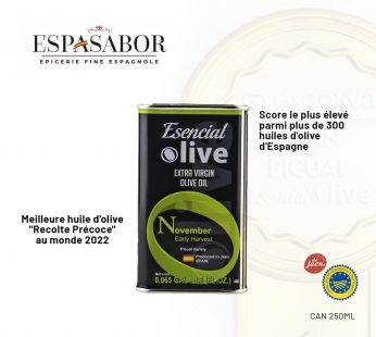 Huile d’Olive Vierge Extra 250ML – “Esencial Olive” – Récolte précoce